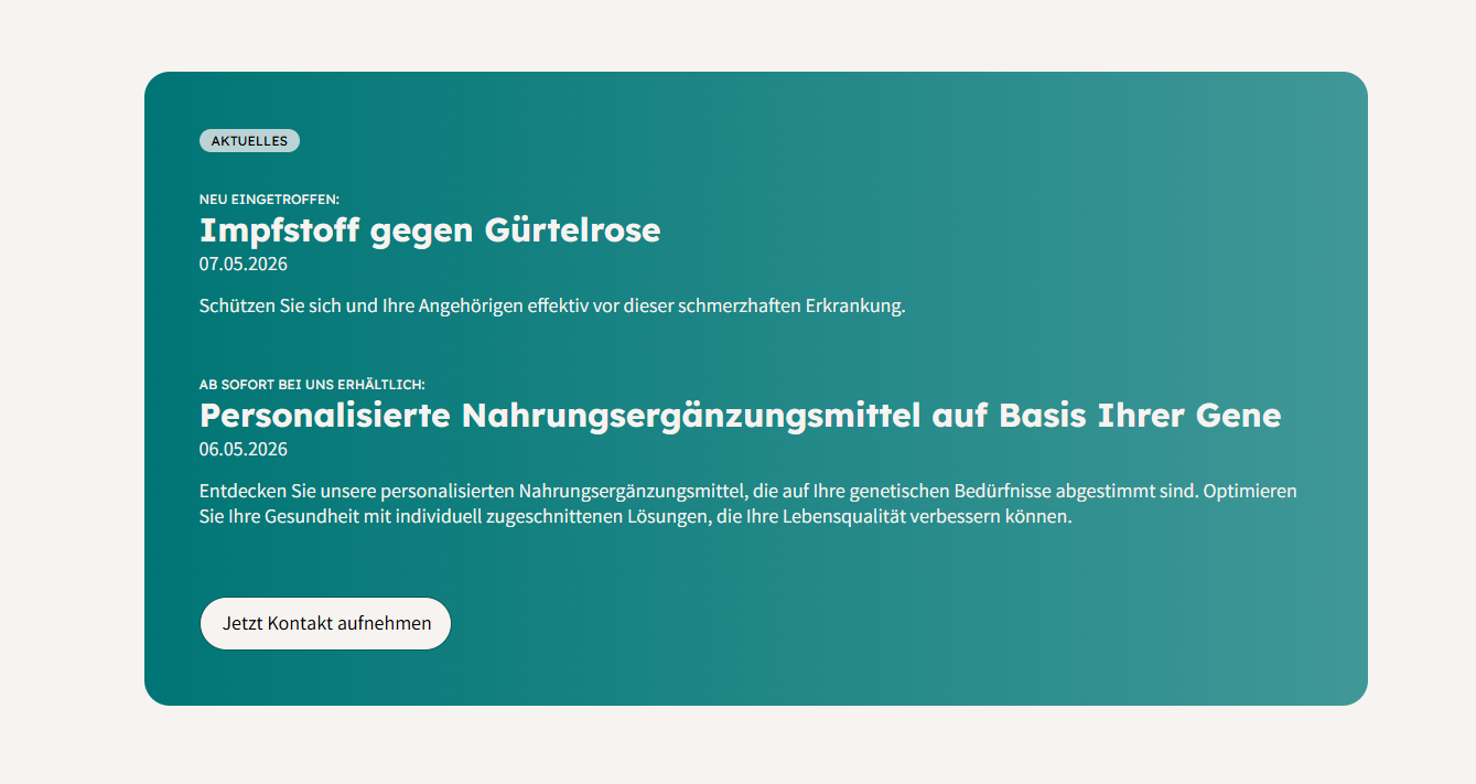 Screenshot Aktuelle Neuigkeiten
